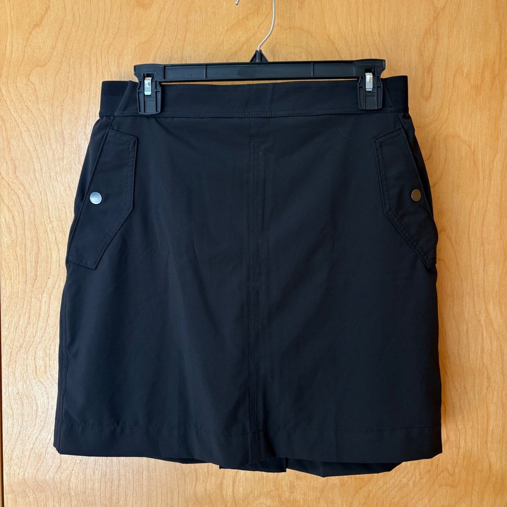 Athleta Vienna Cargo Skort Women 10 Black Utility Hiking Mini Skirt 988132